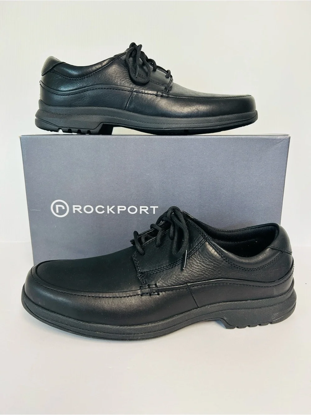 Rockport Leather NOS Adiprene by Adidas Webern Black Oxford Shoes Mens 11